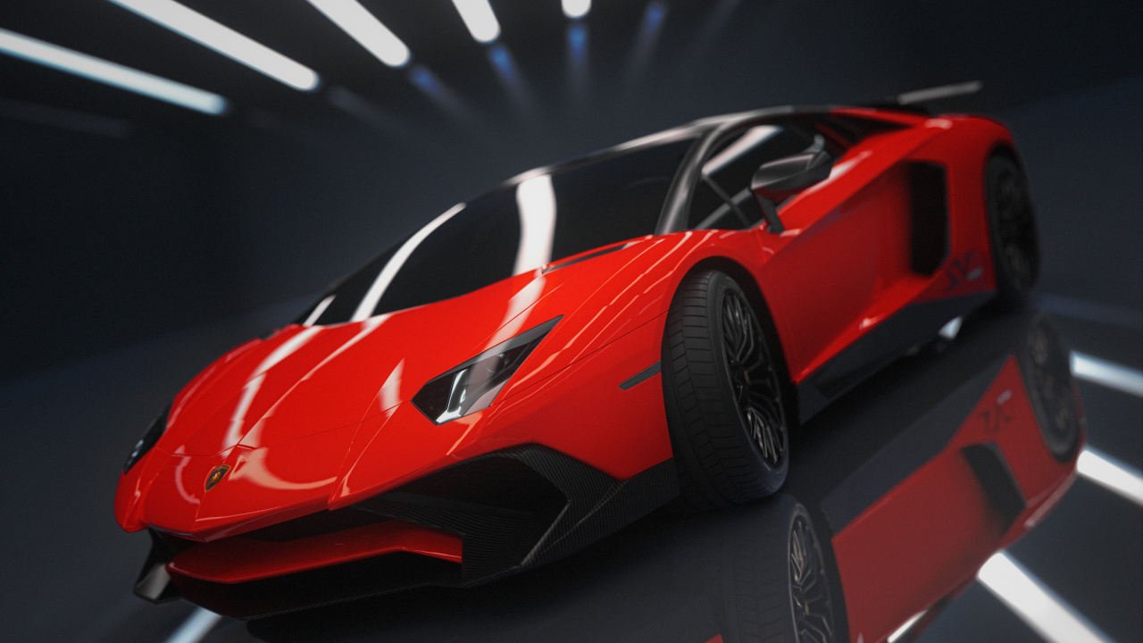 Lamborghini Aventador, Lamborghini, L'éclairage Automobile, Capuchon, Roue. Wallpaper in 1280x720 Resolution