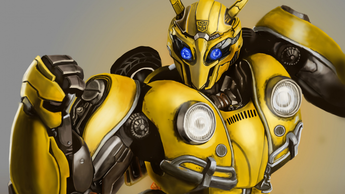 Robot, Bumblebee, Transformador de Abejorro, Optimus Prime, Autobot. Wallpaper in 1366x768 Resolution