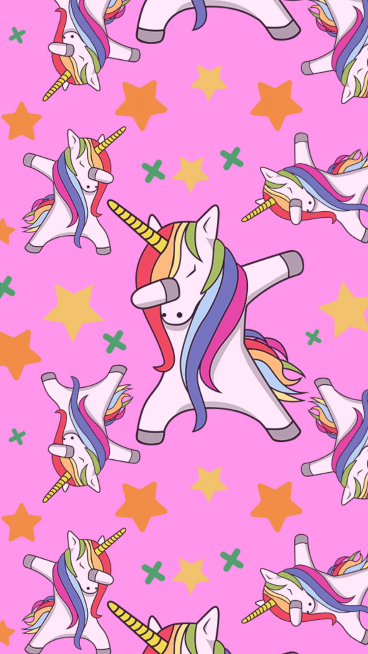 Unicornio, Caricatura, Diseño, Rosa, Arte. Wallpaper in 750x1334 Resolution