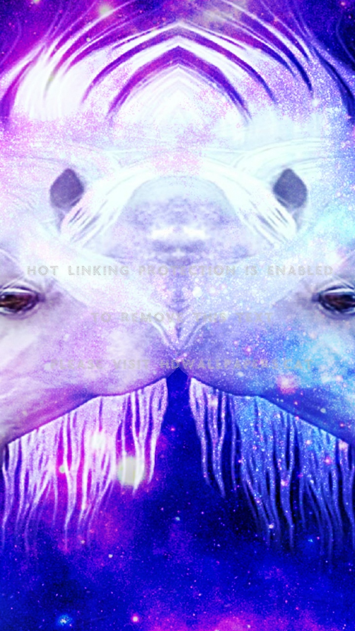 Purple and White Animal Head Painting. Wallpaper in 720x1280 Resolution