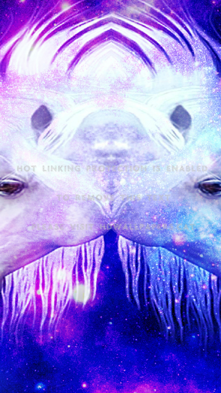 Purple and White Animal Head Painting. Wallpaper in 750x1334 Resolution