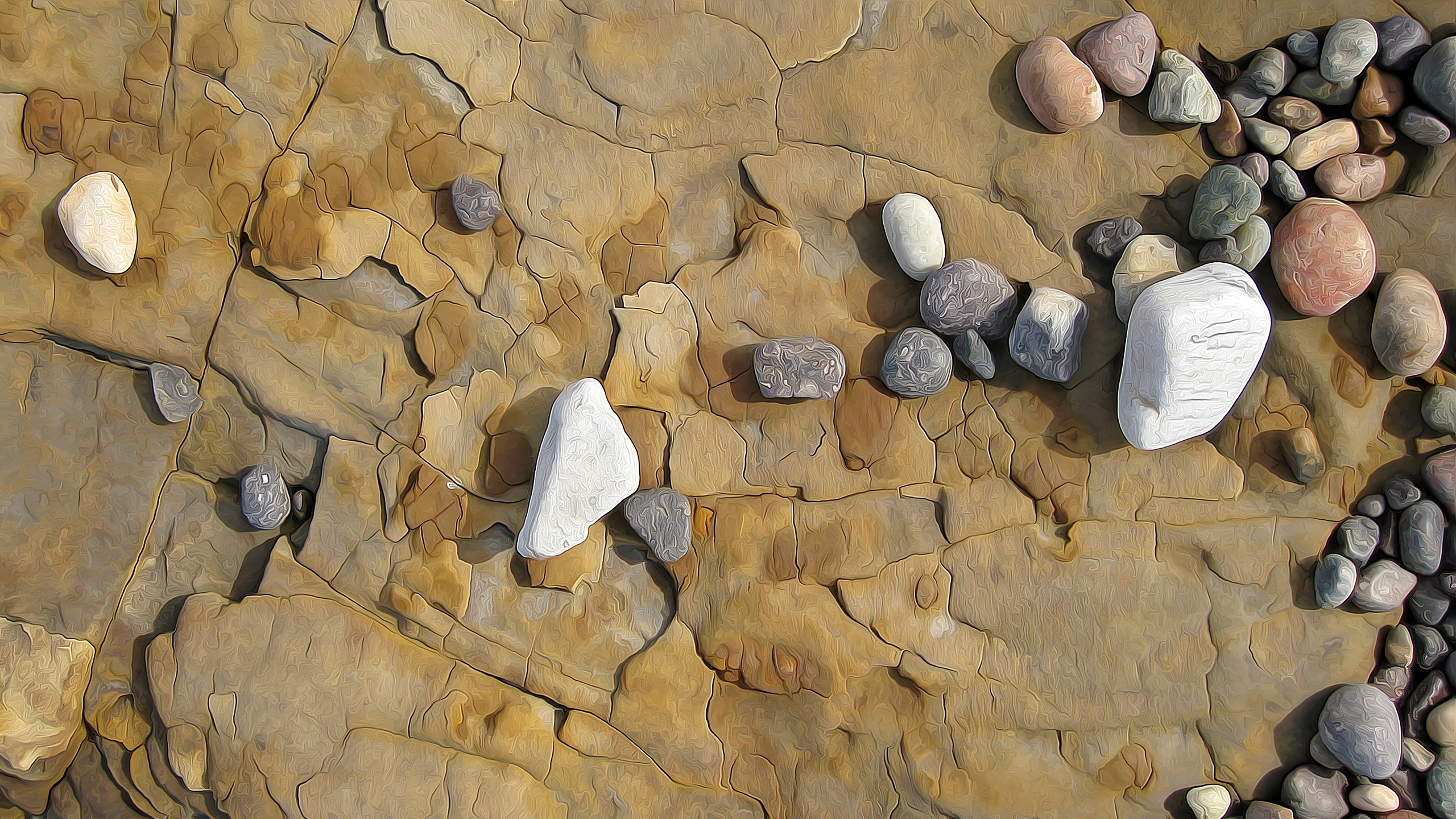 Grauer Stein Auf Braunem Betonboden. Wallpaper in 2560x1440 Resolution