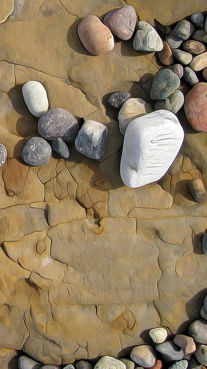 Grauer Stein Auf Braunem Betonboden. Wallpaper in 720x1280 Resolution