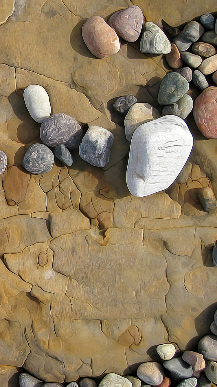 Gray Stone on Brown Concrete Floor. Wallpaper in 750x1334 Resolution