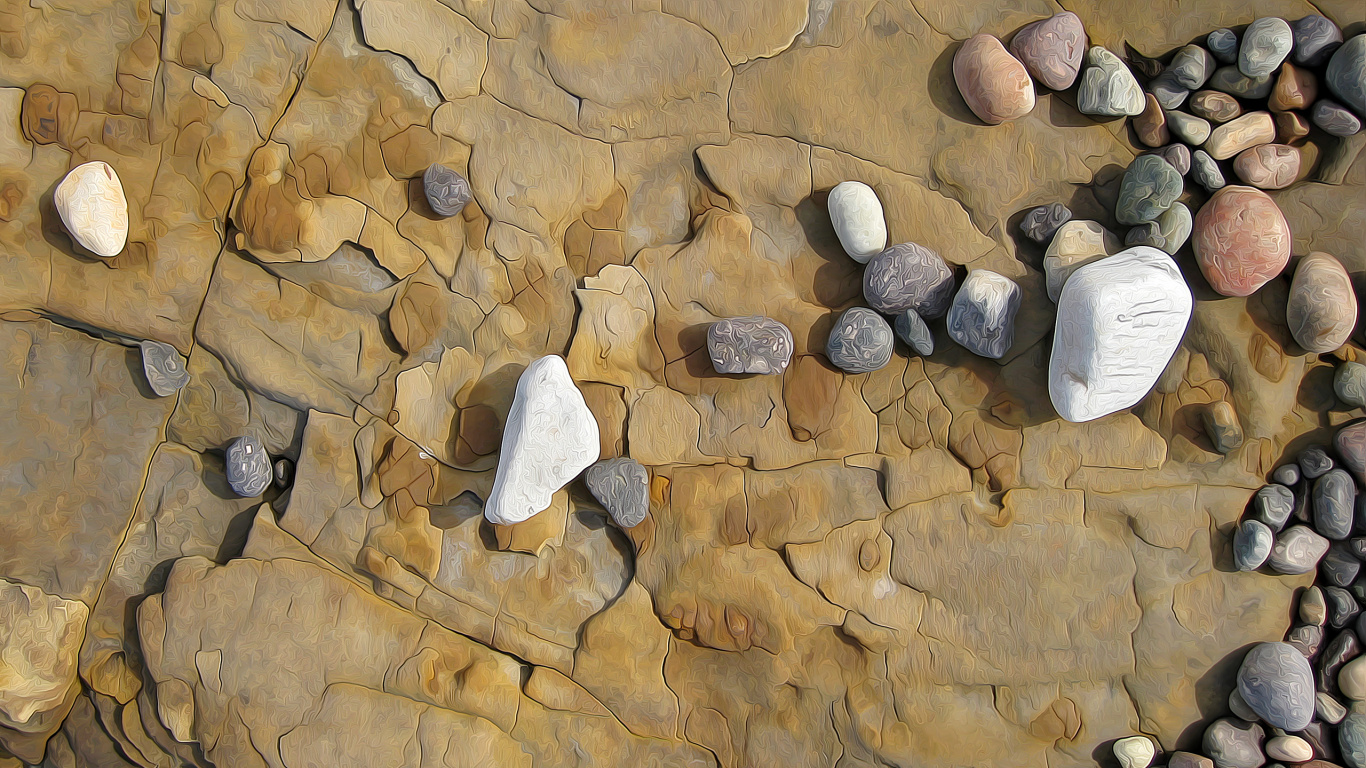 Pierre Grise Sur Sol en Béton Marron. Wallpaper in 1366x768 Resolution