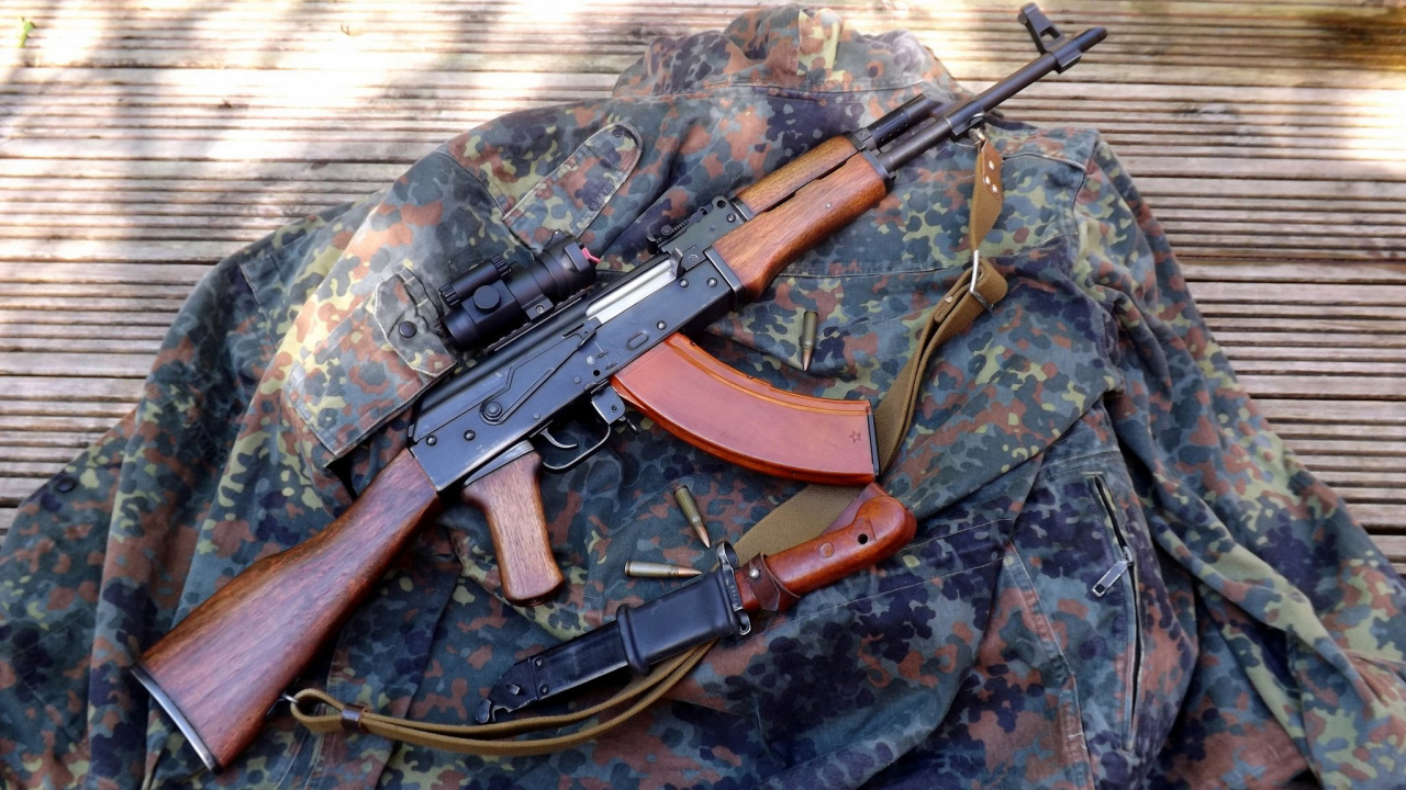 Akm, Kalashnikov Rifle, Gun, Sight, Firearm. Wallpaper in 1280x720 Resolution