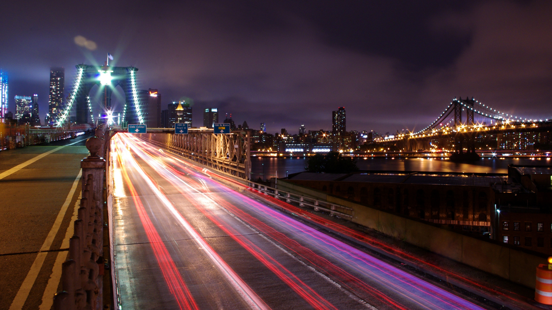 Fotografía de Lapso de Tiempo de la Ciudad Durante la Noche.. Wallpaper in 1920x1080 Resolution