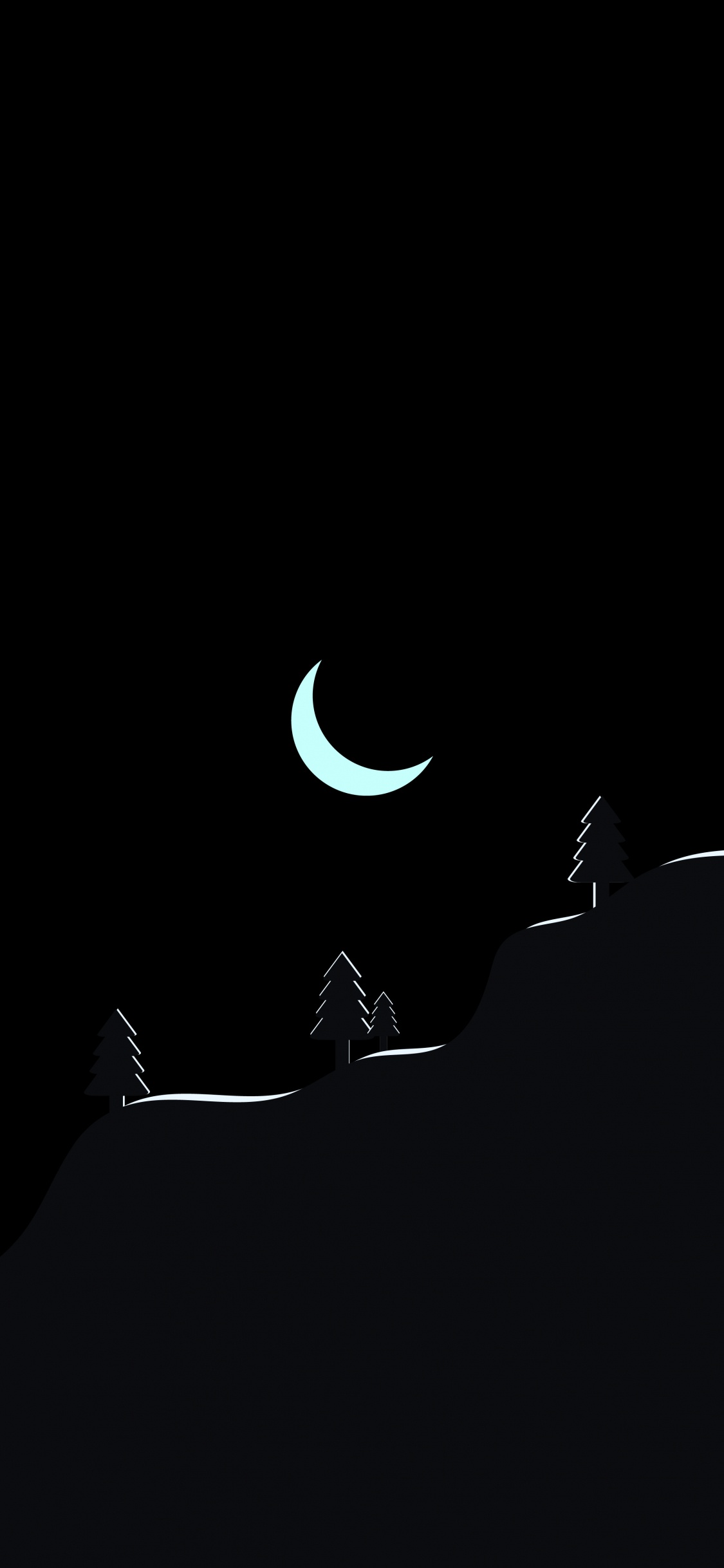 Ios, Tablet, Amoled, Moon, Crescent. Wallpaper in 1125x2436 Resolution