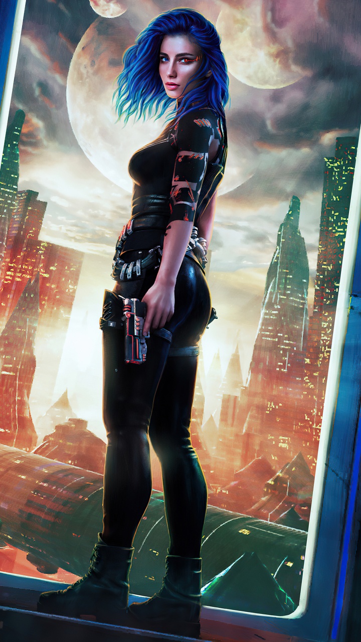 Femme Guerrière de Science-fiction, la Science-fiction, Fantasy, Art, Fiction. Wallpaper in 720x1280 Resolution