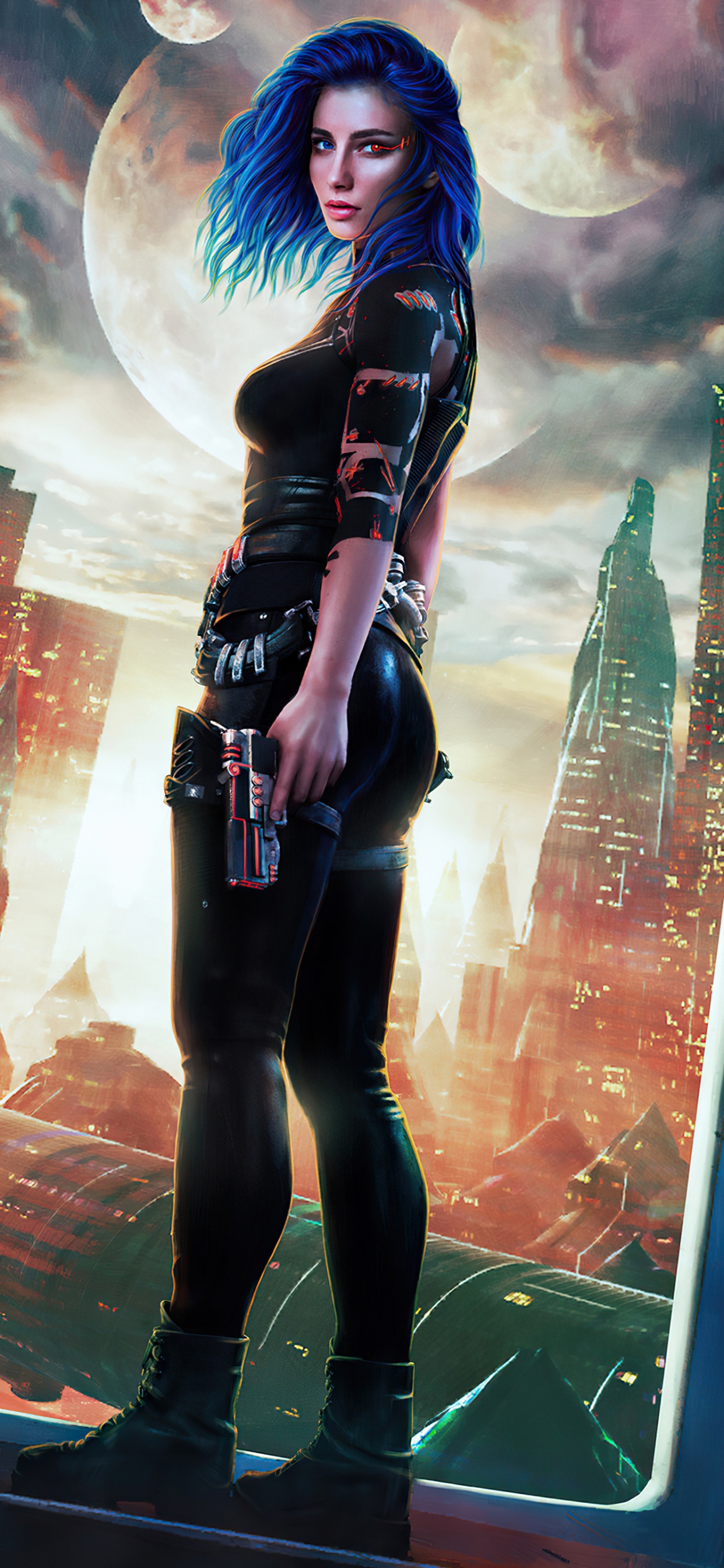 Mujer Guerrera de Ciencia Ficción, la Ciencia Ficción, La Fantasía, Arte, la Ficción. Wallpaper in 1242x2688 Resolution