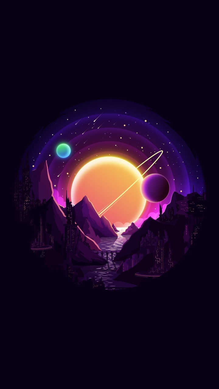 el Minimalismo, Arte, Morado, Violeta, Objeto Astronómico. Wallpaper in 720x1280 Resolution