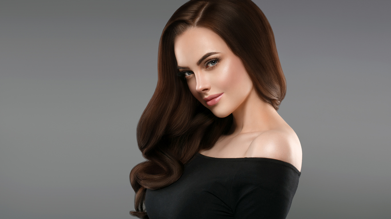 头发, 发型, 皮肤, 棕色的头发, 长长的头发 壁纸 1366x768 允许