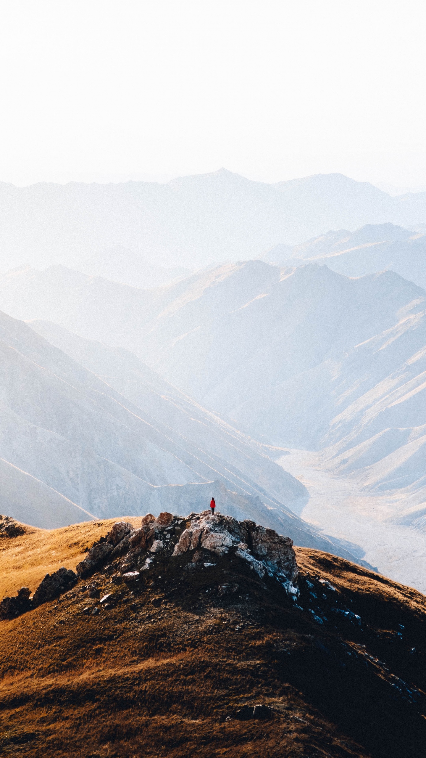 Mountainous Landforms, Mountain, Highland, Ridge, Hill. Wallpaper in 1440x2560 Resolution