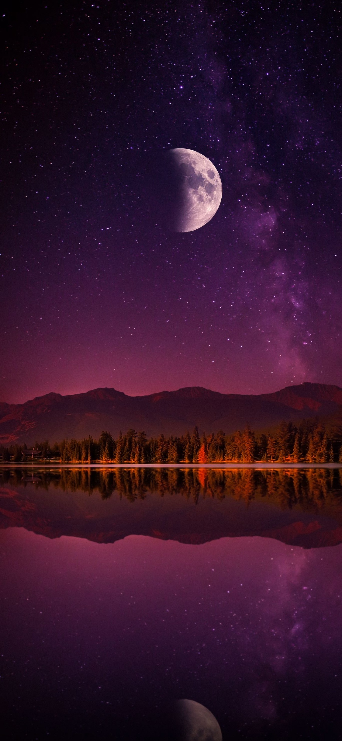 Natur, Wasser, Atmosphäre, Mond, Licht. Wallpaper in 1125x2436 Resolution