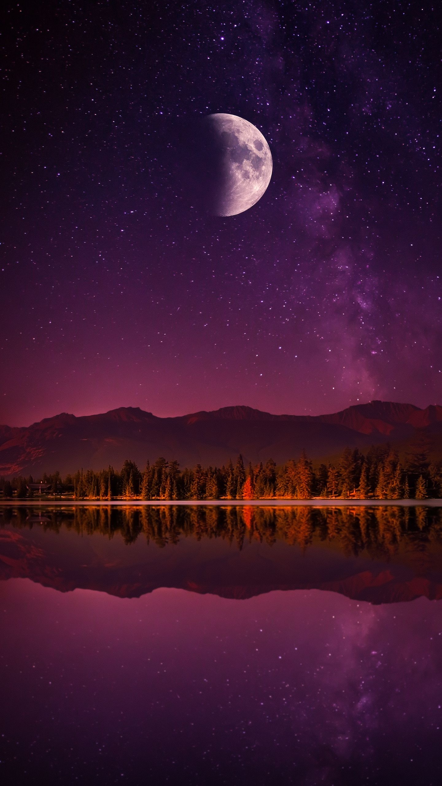 Nature, Water, Atmosphere, Moon, Light. Wallpaper in 1440x2560 Resolution