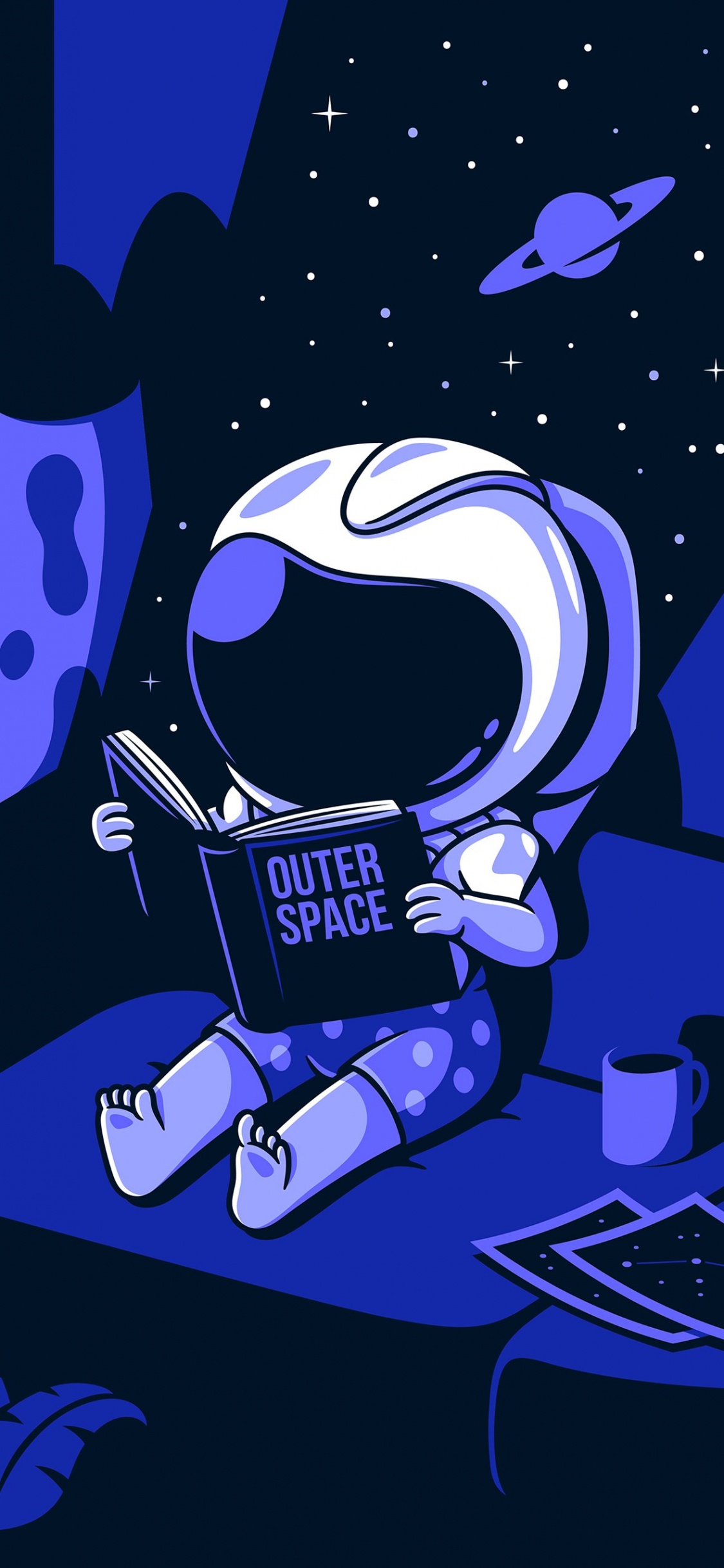 Astronaute, Espace, Cartoon, Art, Illustration. Wallpaper in 1125x2436 Resolution