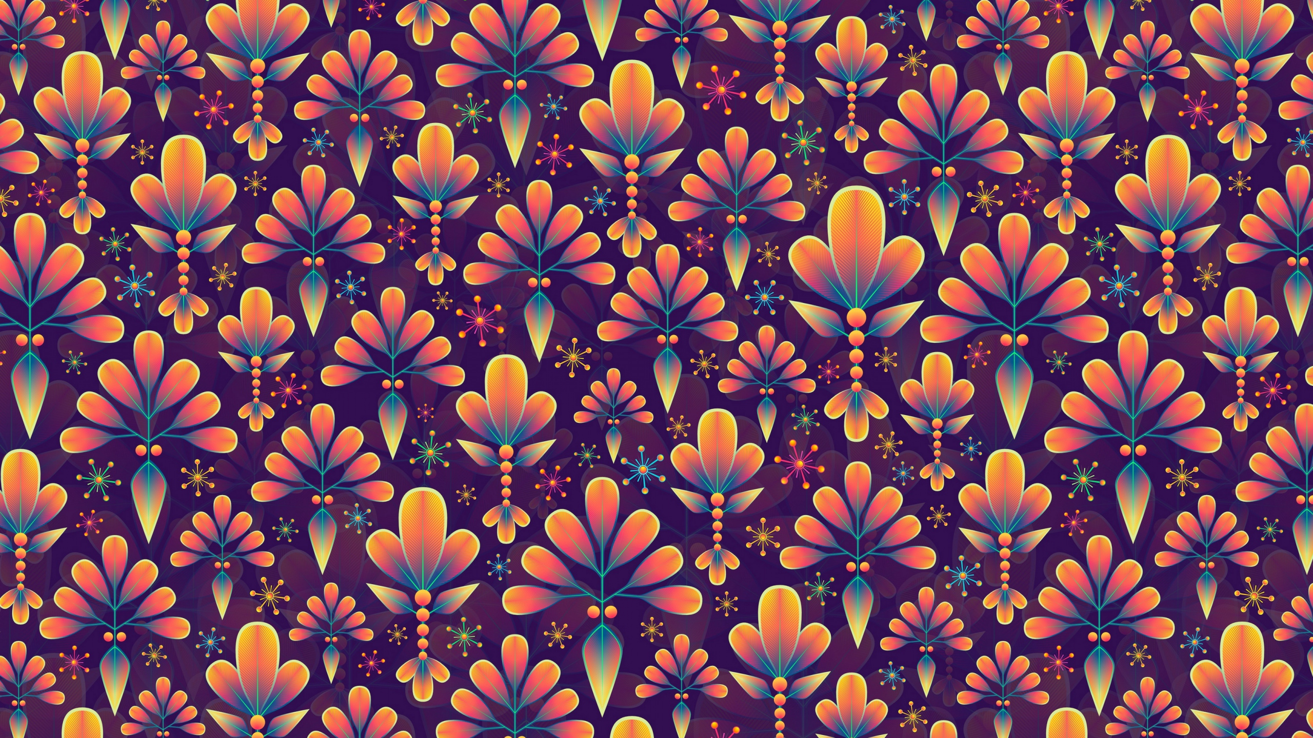 Blau-weißes Florales Textil. Wallpaper in 2560x1440 Resolution
