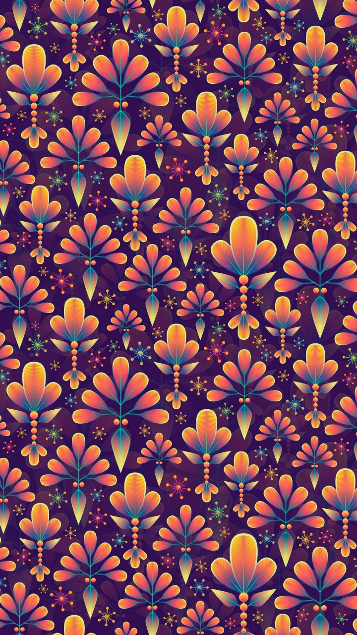 Blue and White Floral Textile. Wallpaper in 720x1280 Resolution