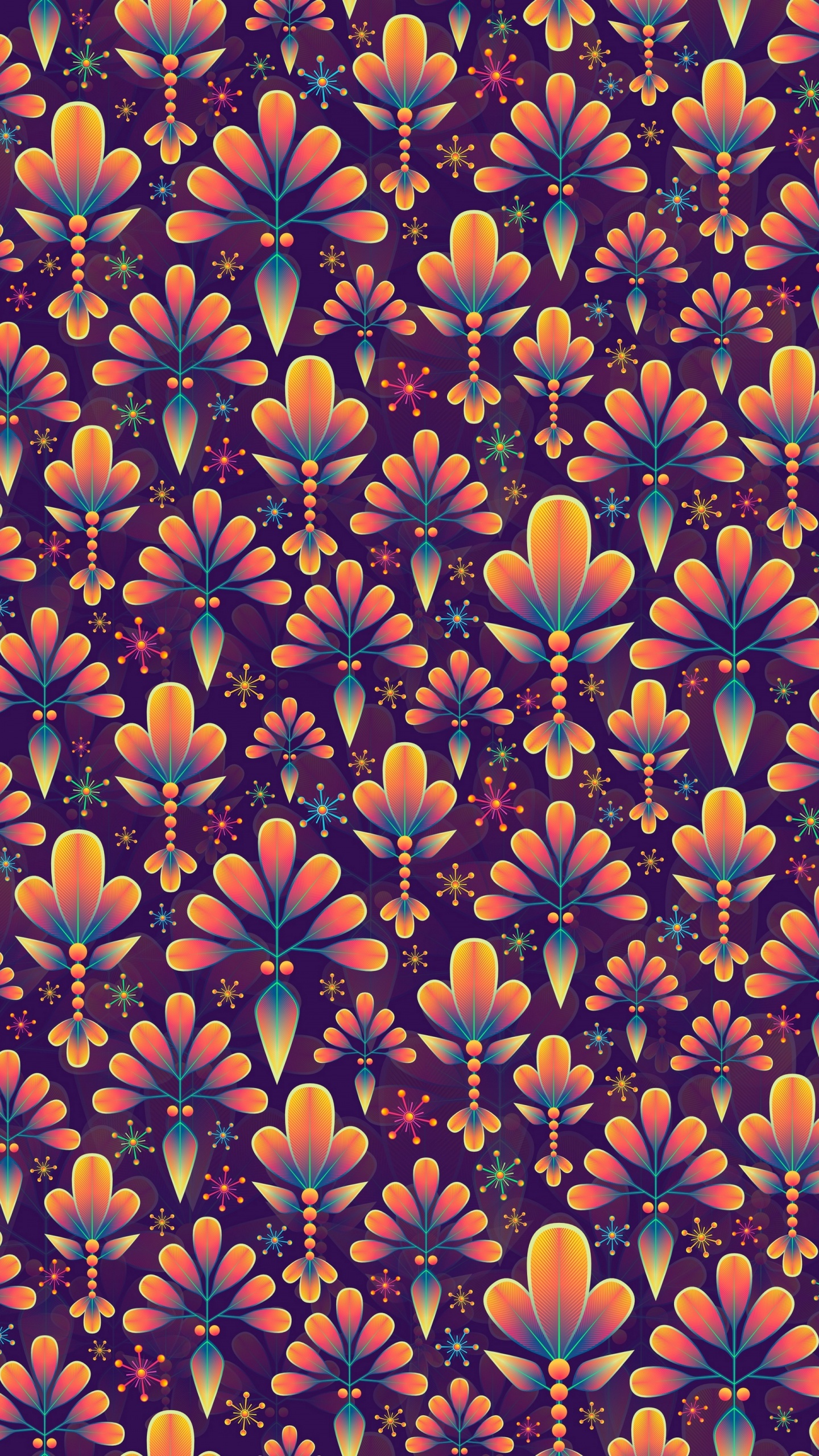 Textil Floral Azul y Blanco. Wallpaper in 1440x2560 Resolution