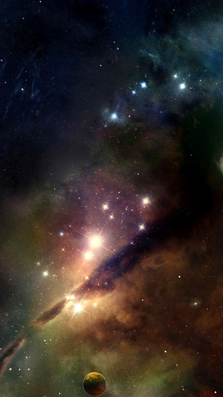 Blue and Black Galaxy Illustration. Wallpaper in 720x1280 Resolution