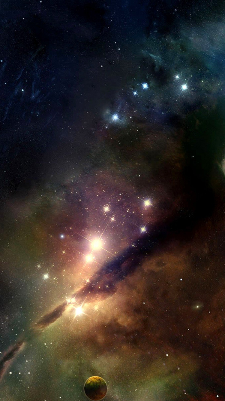 Blue and Black Galaxy Illustration. Wallpaper in 750x1334 Resolution