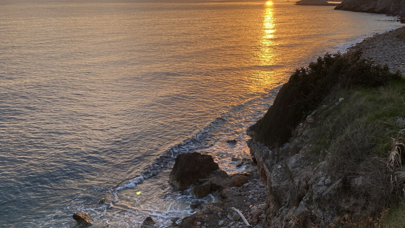 海岸, 水资源, 自然景观, 余辉, 阳光 壁纸 1366x768 允许