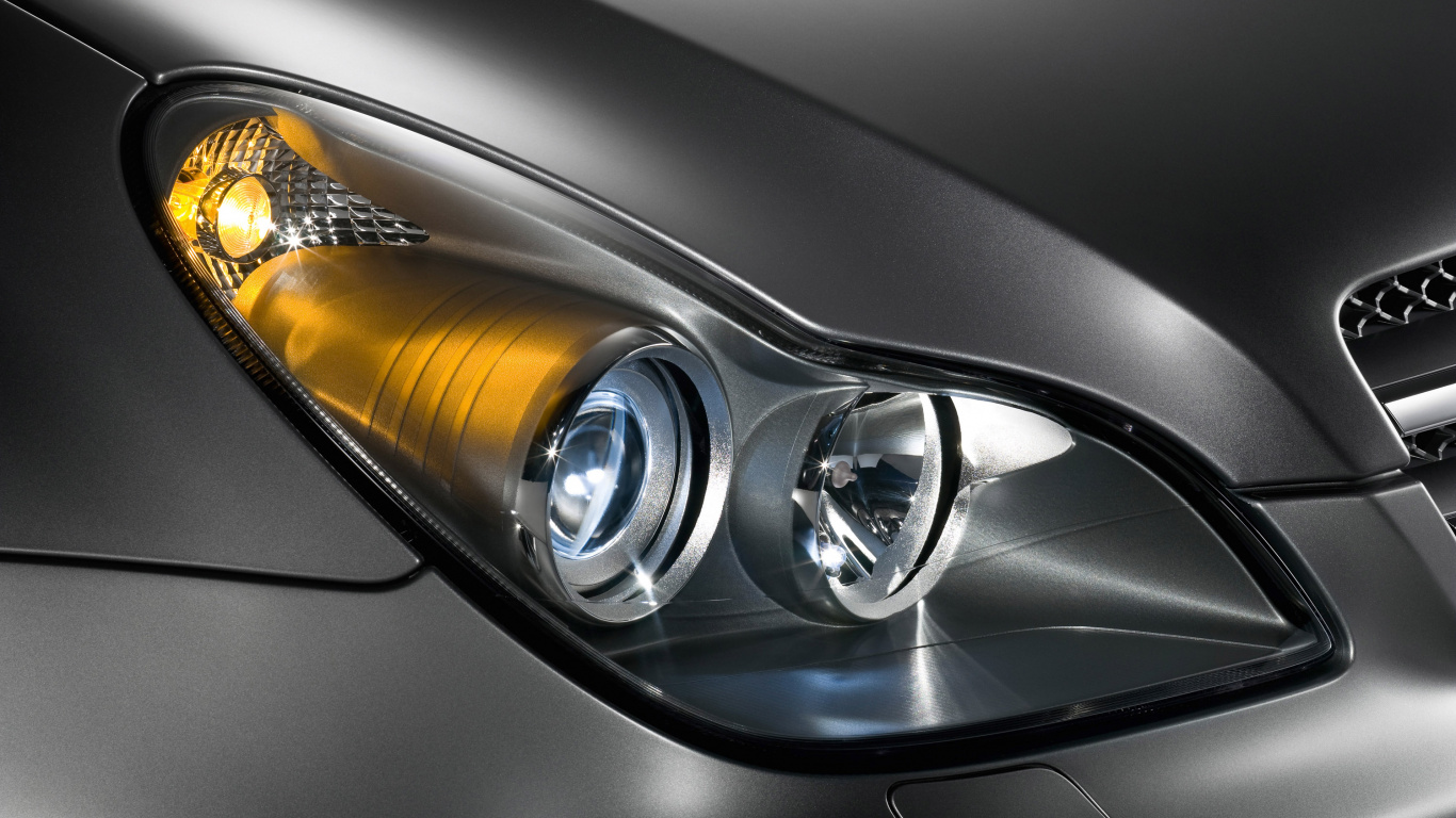 Black Car Light Turned on in Close up Photography. Wallpaper in 1366x768 Resolution