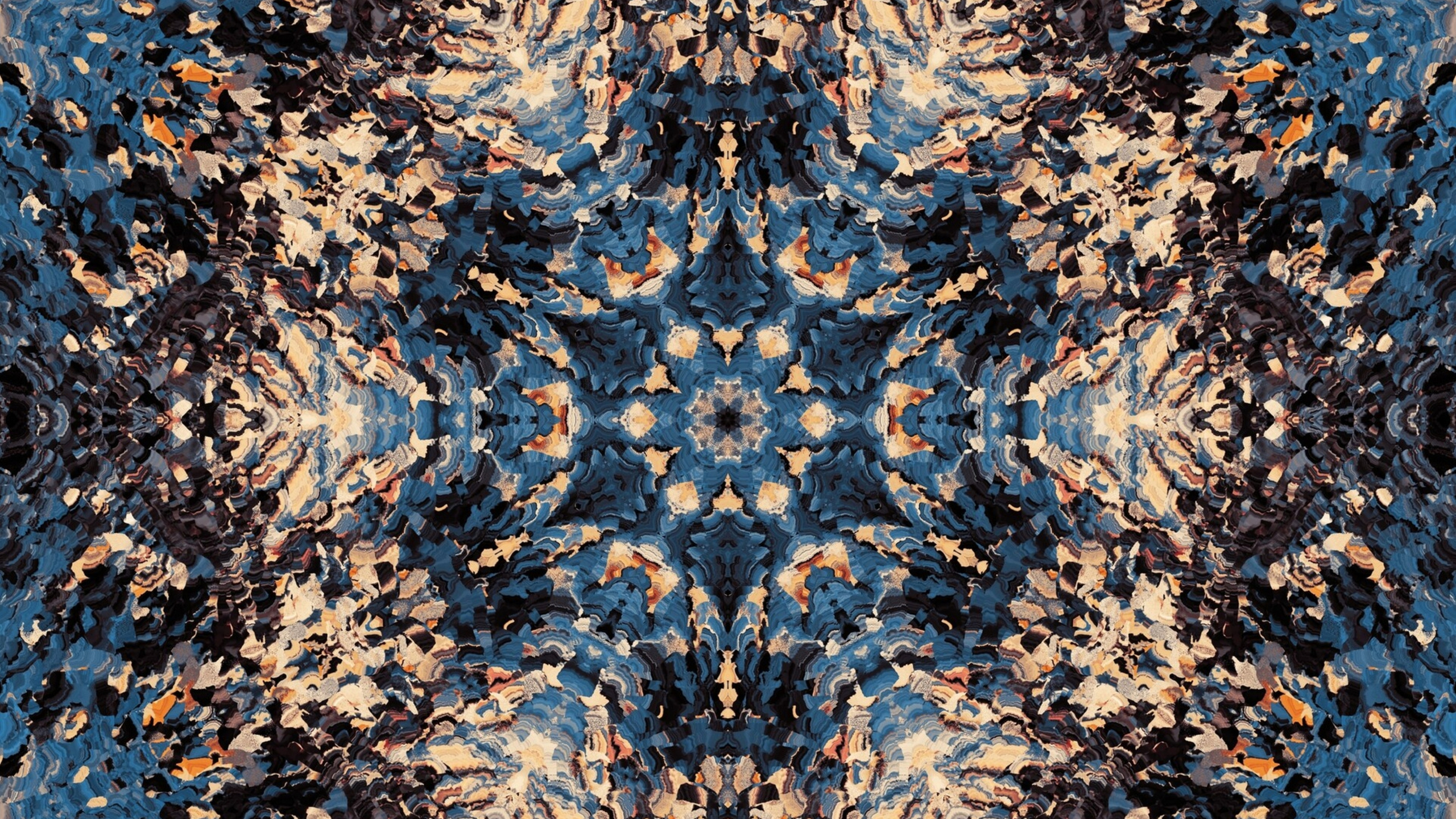 Textil Floral Azul y Marrón. Wallpaper in 2560x1440 Resolution