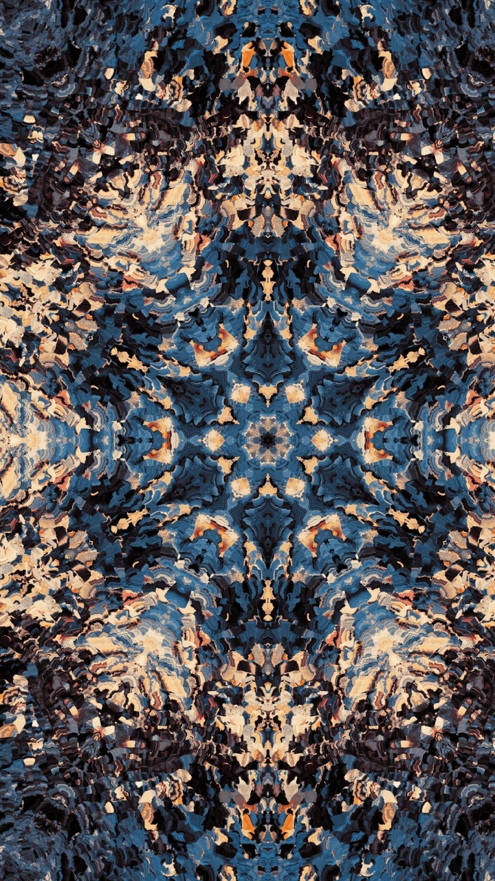 Textil Floral Azul y Marrón. Wallpaper in 720x1280 Resolution