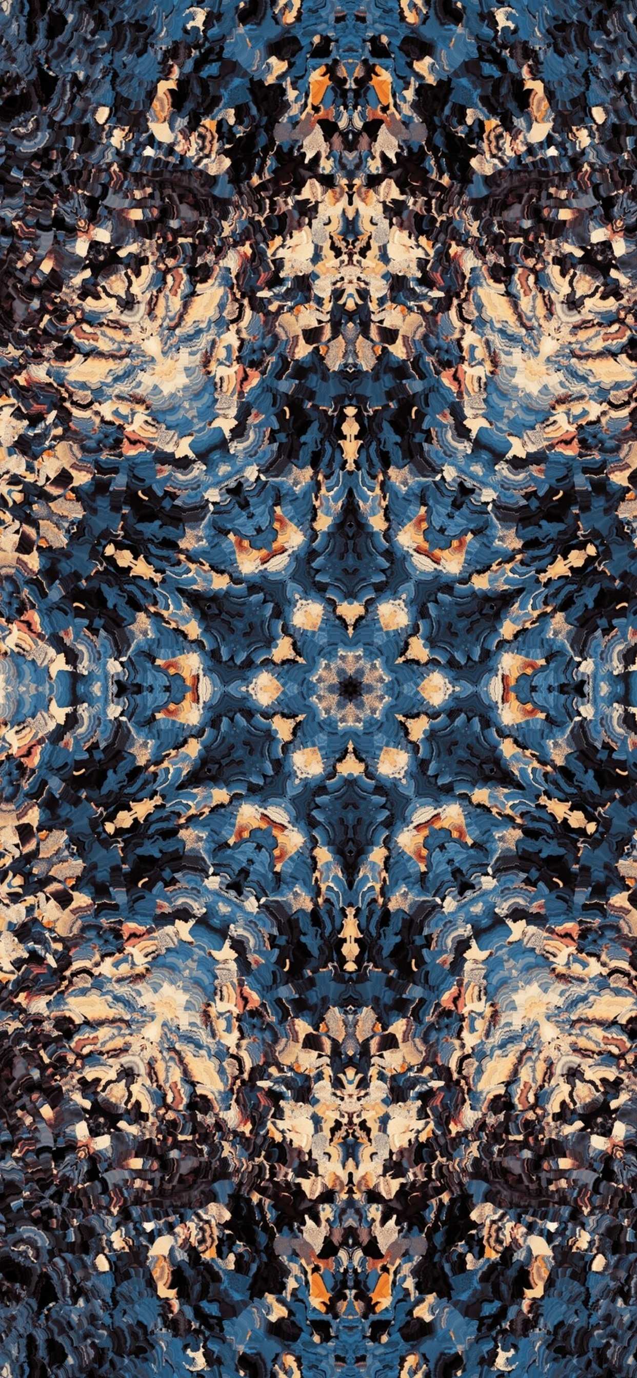 Textile Floral Bleu et Marron. Wallpaper in 1242x2688 Resolution