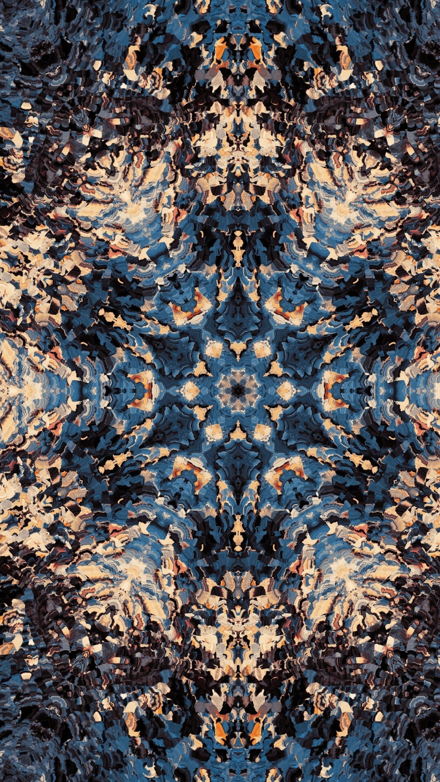 Textile Floral Bleu et Marron. Wallpaper in 1440x2560 Resolution