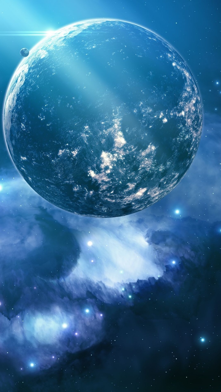 Ilustración de Galaxia Azul y Blanca. Wallpaper in 720x1280 Resolution