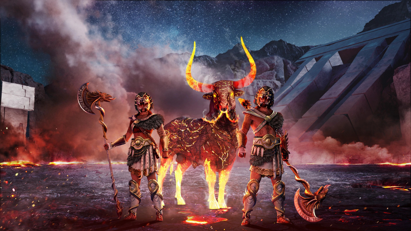 Assassins Creed Odyssey, Ubisoft, Herkules, Pc-Spiel, Dämonen. Wallpaper in 1366x768 Resolution