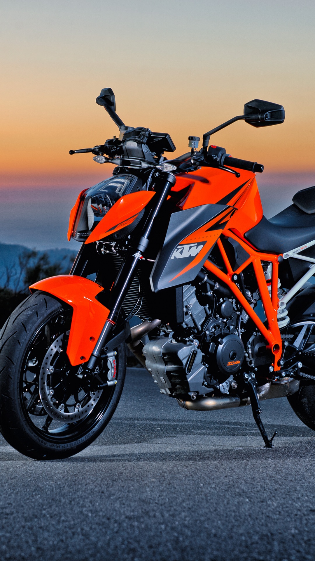 Orange and Black Sports Bike on Road During Daytime. Wallpaper in 1080x1920 Resolution