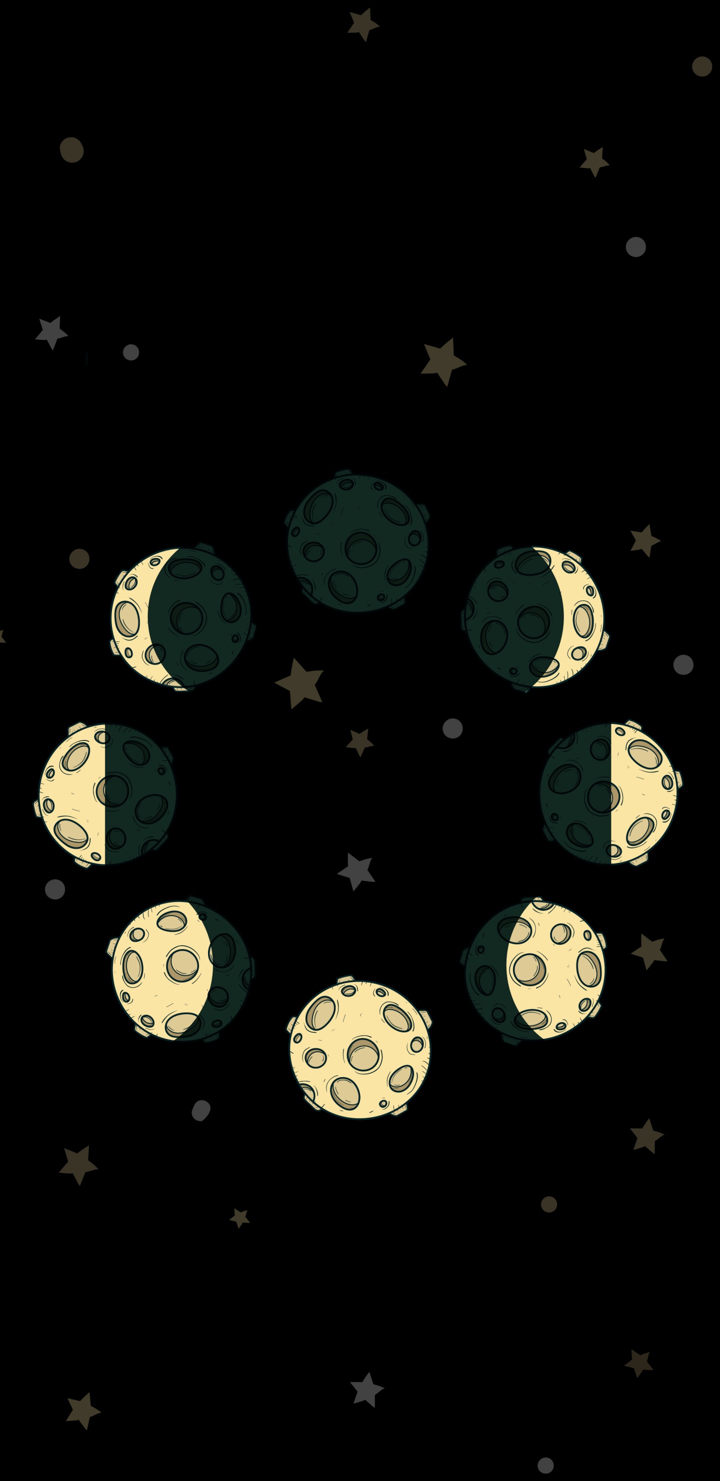 Artes Visuales, Fase Lunar, Luna, Arte, Circulo. Wallpaper in 1440x2960 Resolution