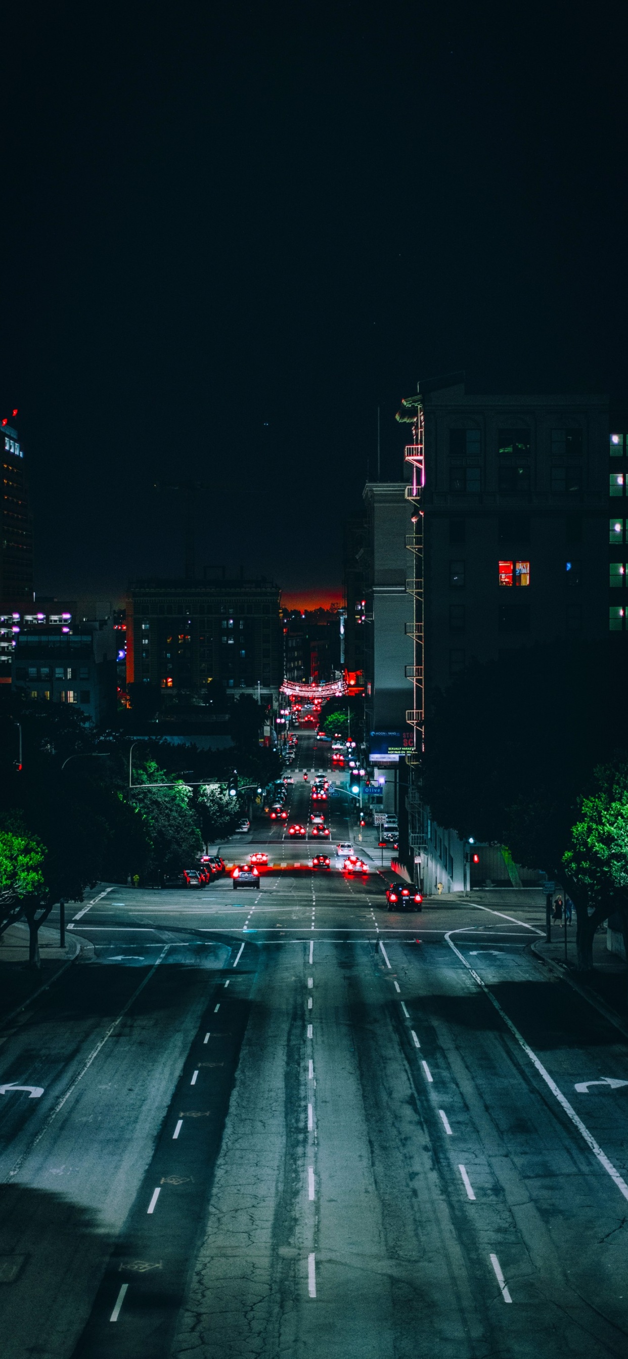 Cars, Light Fixture, Darkness, Street Light, Traffic. Wallpaper in 1242x2688 Resolution