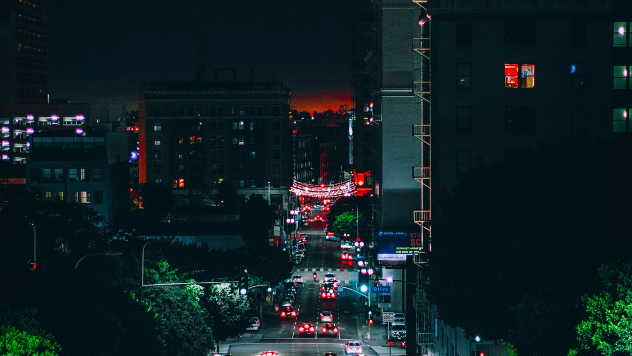 Coche, Luminaria, la Luz de Calle, Trafico, Arquitectura. Wallpaper in 1280x720 Resolution