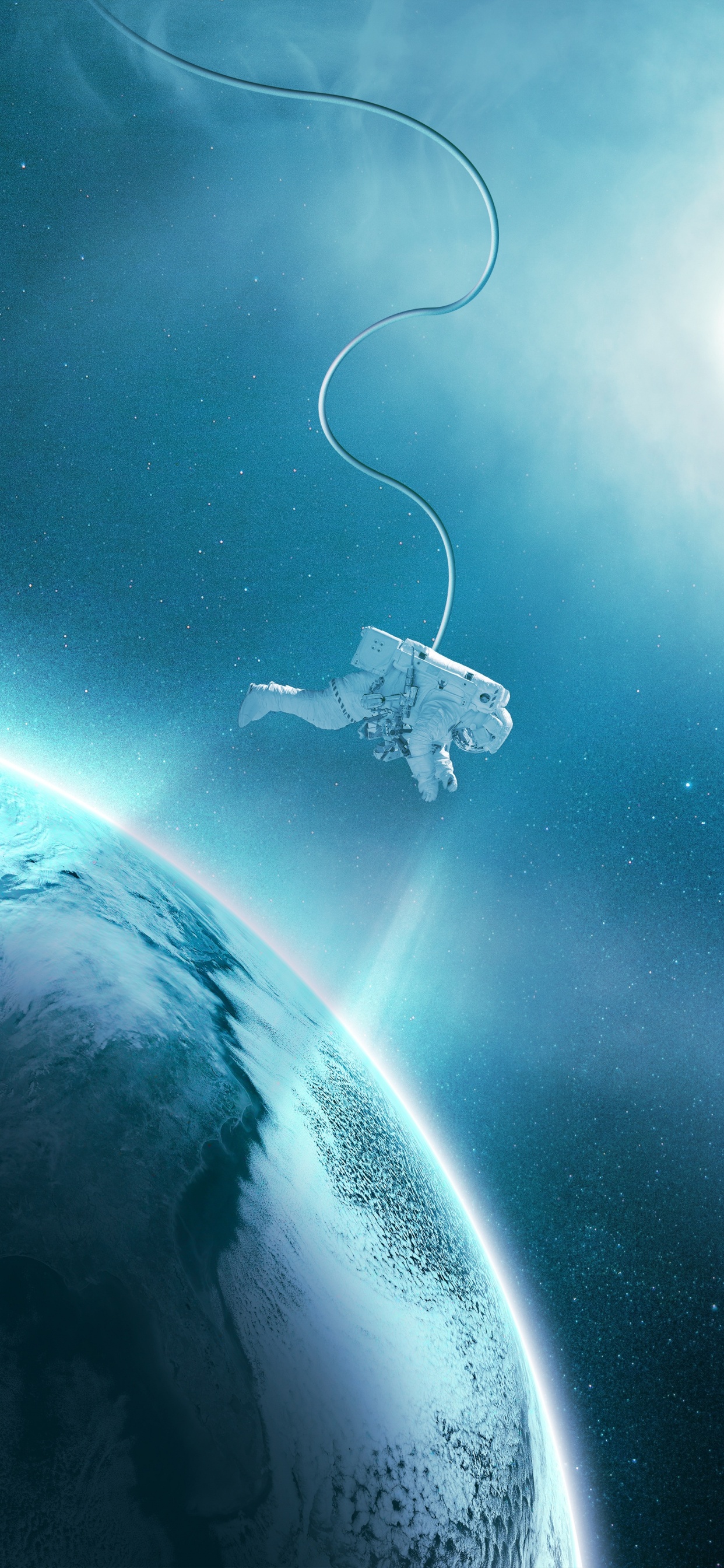 Blaue Und Rosa Galaxie Abbildung. Wallpaper in 1242x2688 Resolution