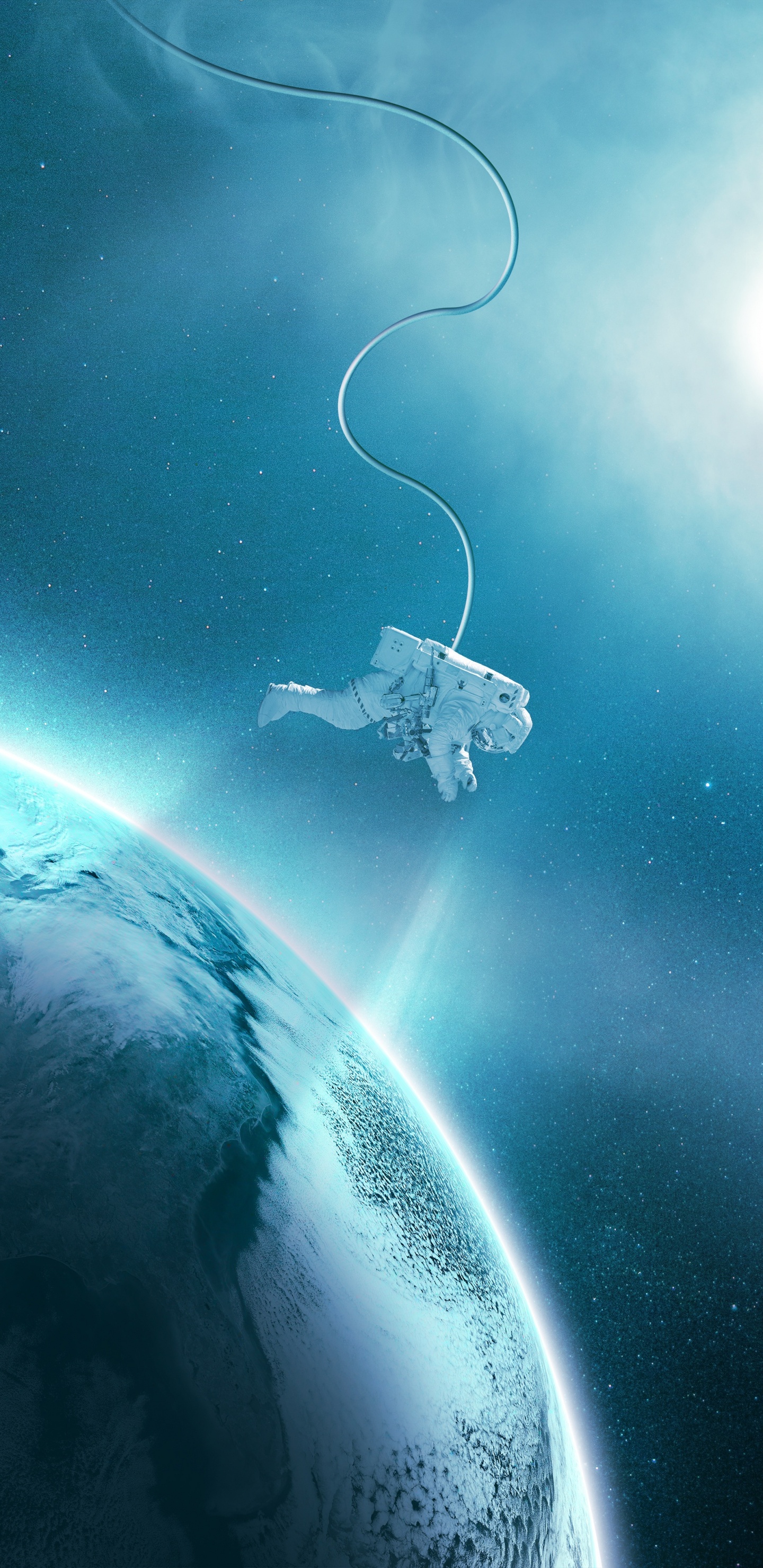 Blaue Und Rosa Galaxie Abbildung. Wallpaper in 1440x2960 Resolution