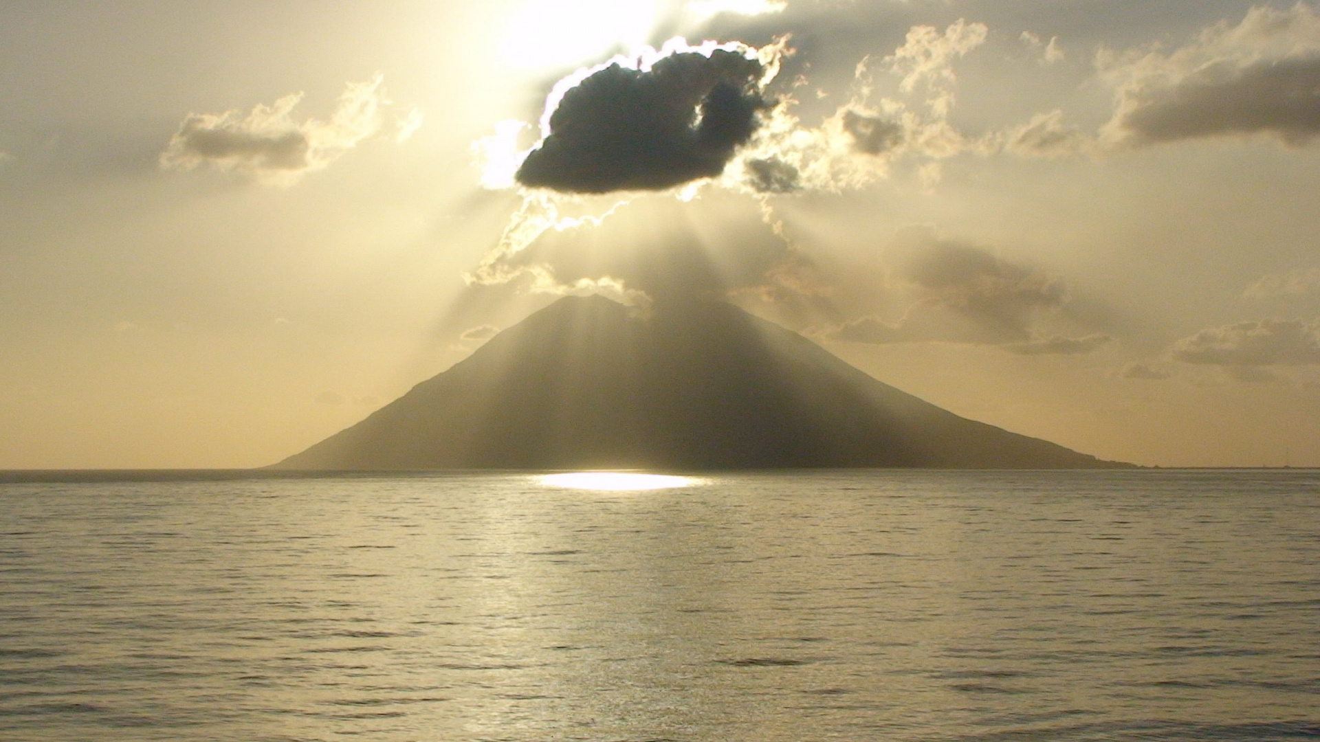White Clouds Over The Mountain. Wallpaper in 1920x1080 Resolution