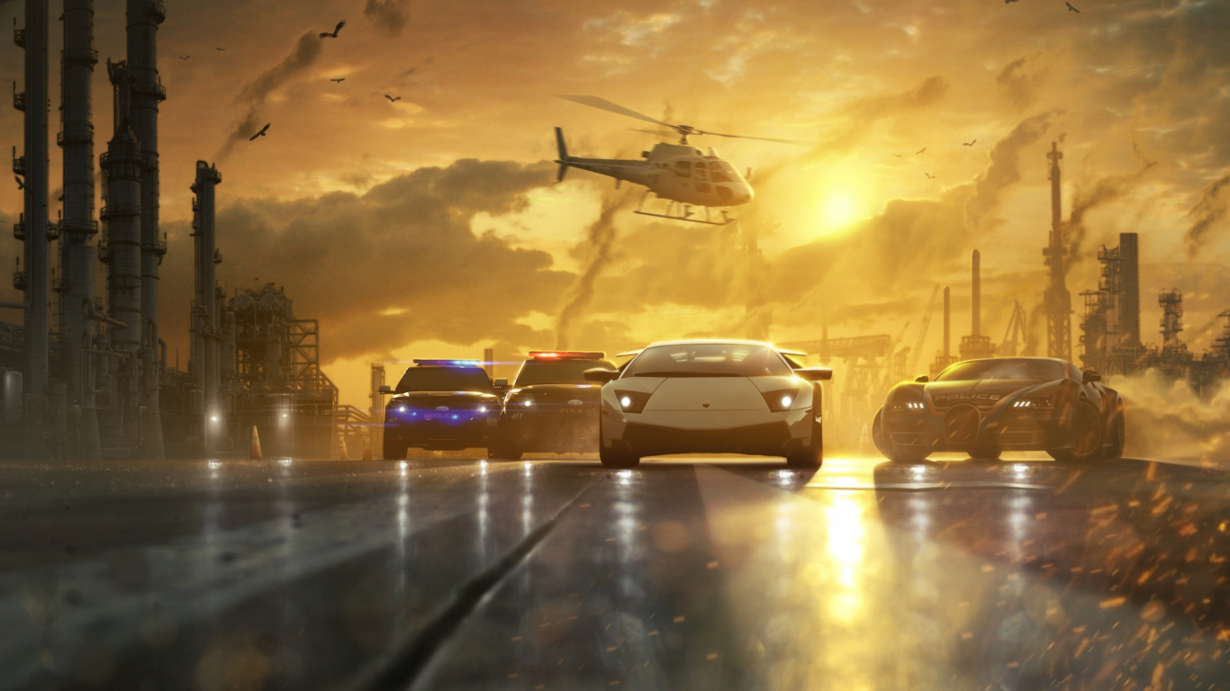 Need for Speed Most Wanted, Need for Speed, Need for Speed Rivals, Stadtauto, Himmel. Wallpaper in 1366x768 Resolution