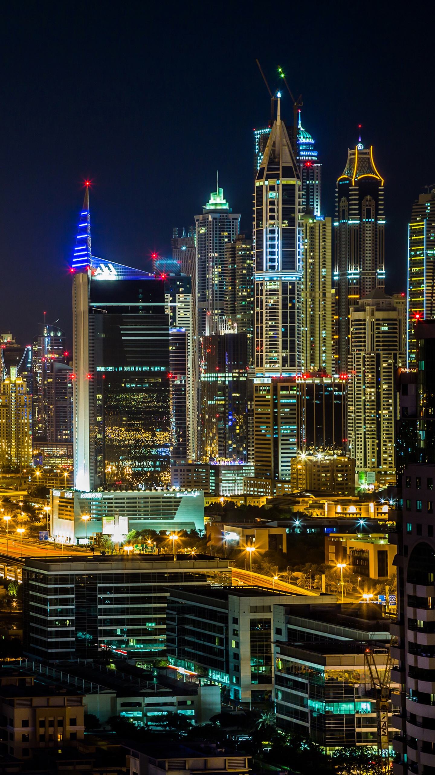 City Skyline During Night Time. Wallpaper in 1440x2560 Resolution