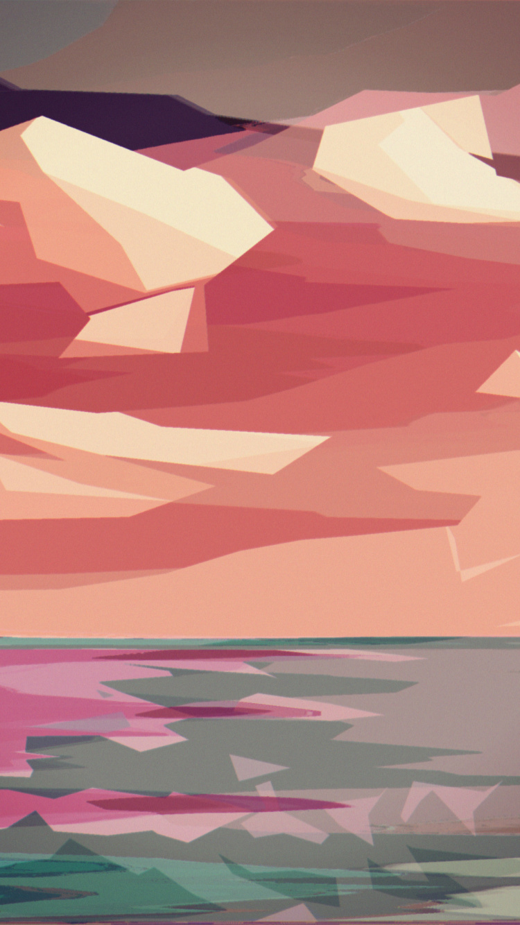 Blue and Orange Abstract Painting. Wallpaper in 750x1334 Resolution