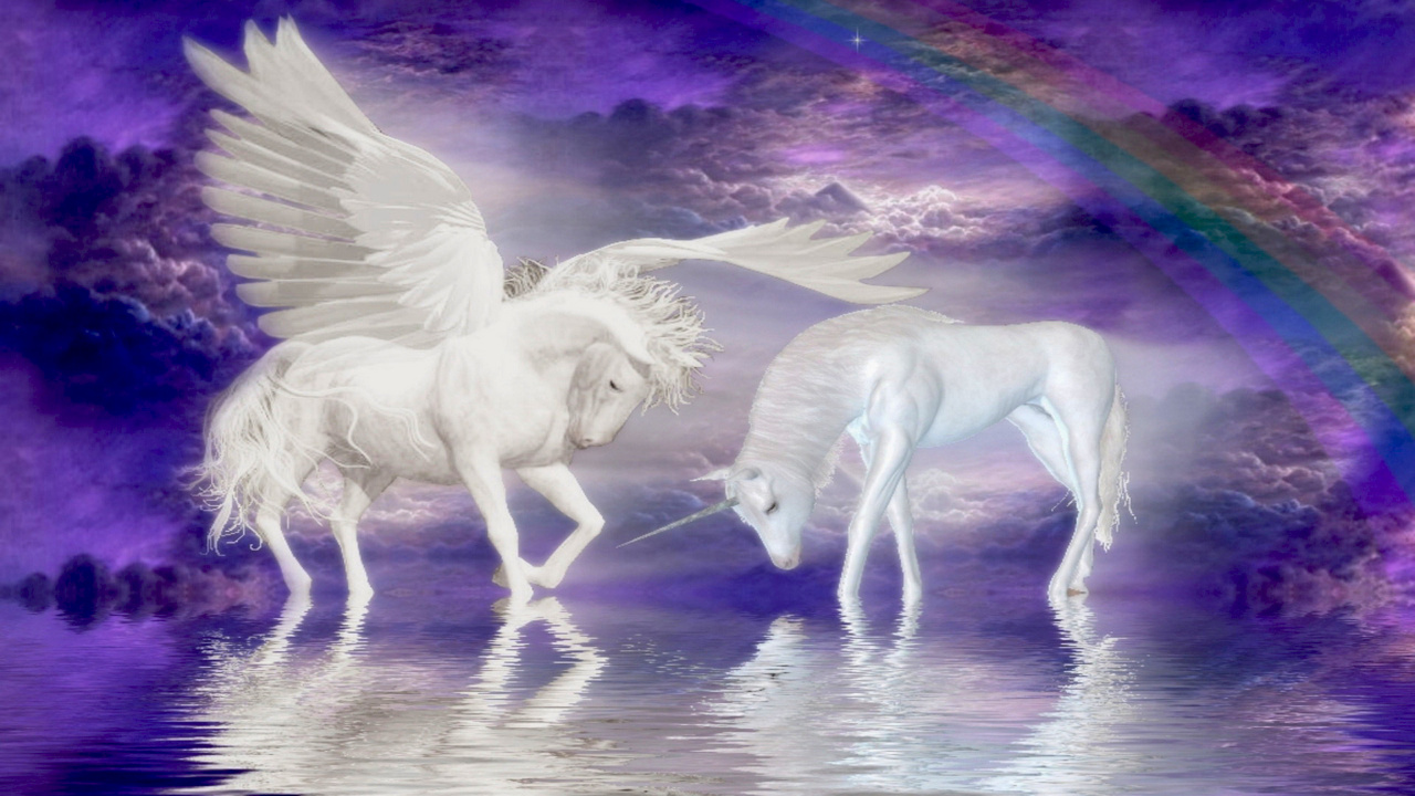 Schwarzes Und Weißes Pferd, Das Auf Wassermalerei Läuft. Wallpaper in 1280x720 Resolution