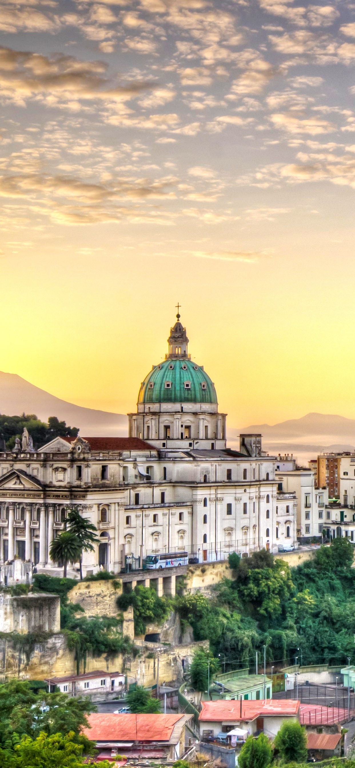 White and Brown Concrete Building During Sunset. Wallpaper in 1242x2688 Resolution