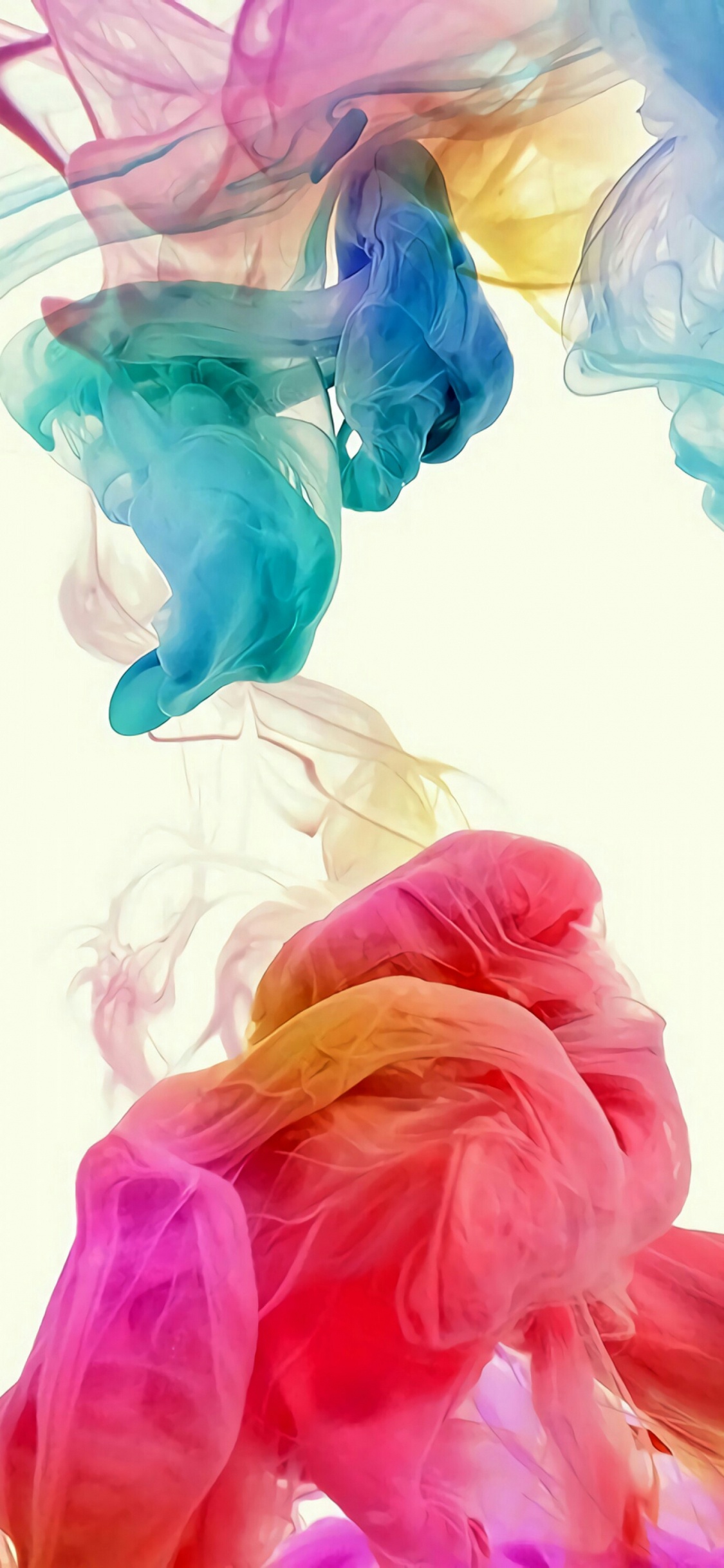 Rosa Blauer Und Oranger Rauch. Wallpaper in 1125x2436 Resolution