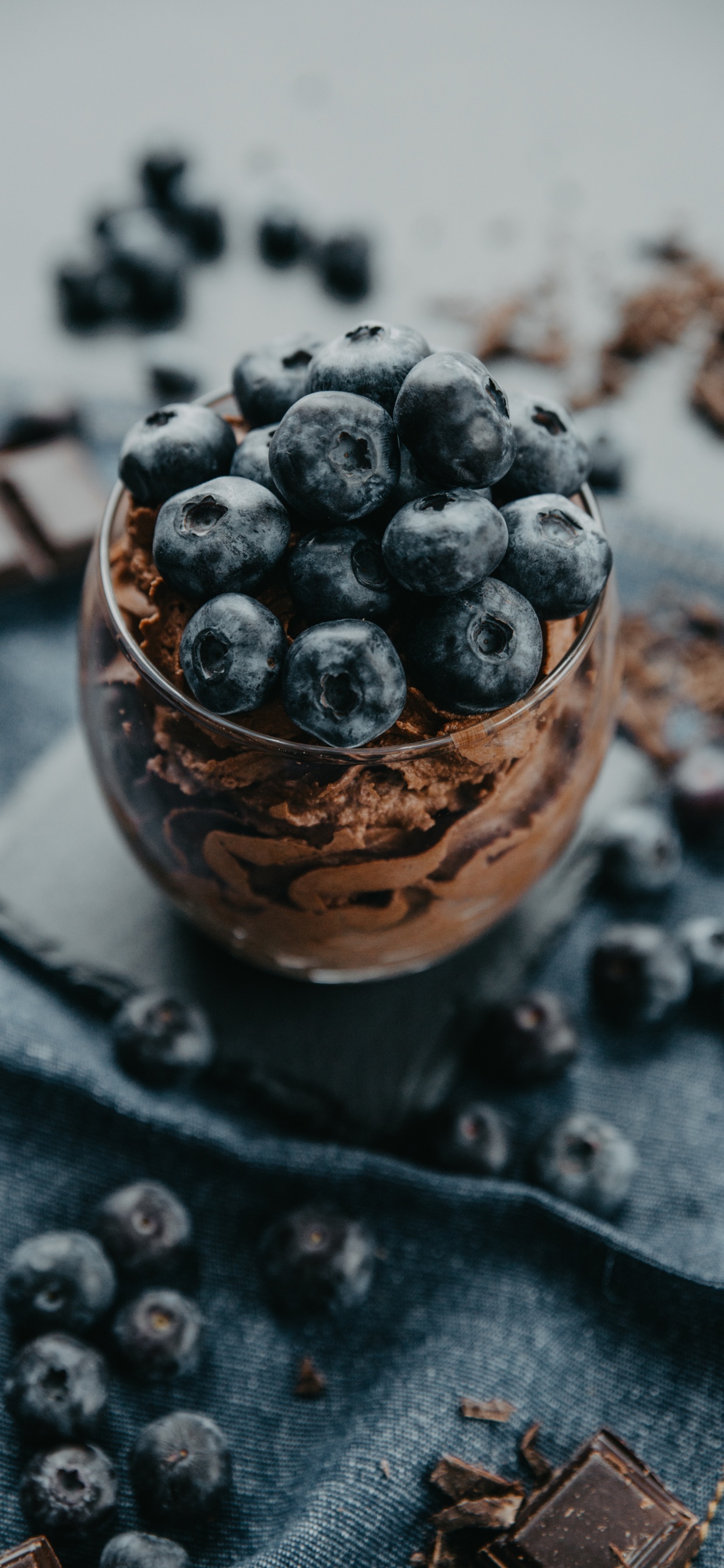 Blue Berries in Brown and Blue Ceramic Bowl. Wallpaper in 1242x2688 Resolution