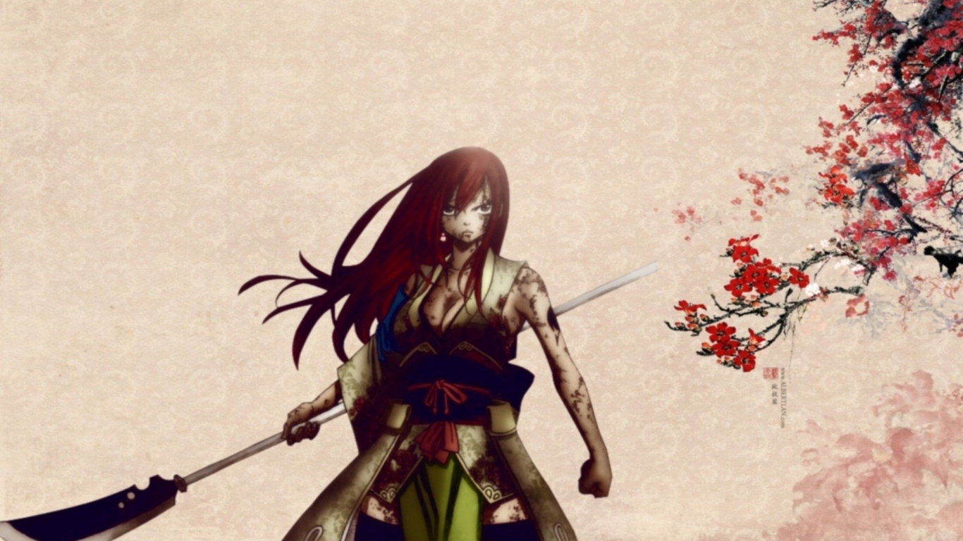 Femme en Robe Verte et Marron Tenant un Bâton Noir. Wallpaper in 1366x768 Resolution