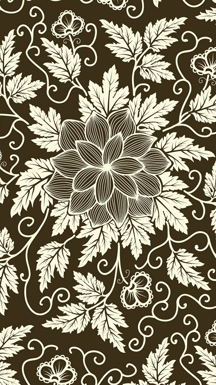 Textil Floral Blanco y Negro. Wallpaper in 750x1334 Resolution