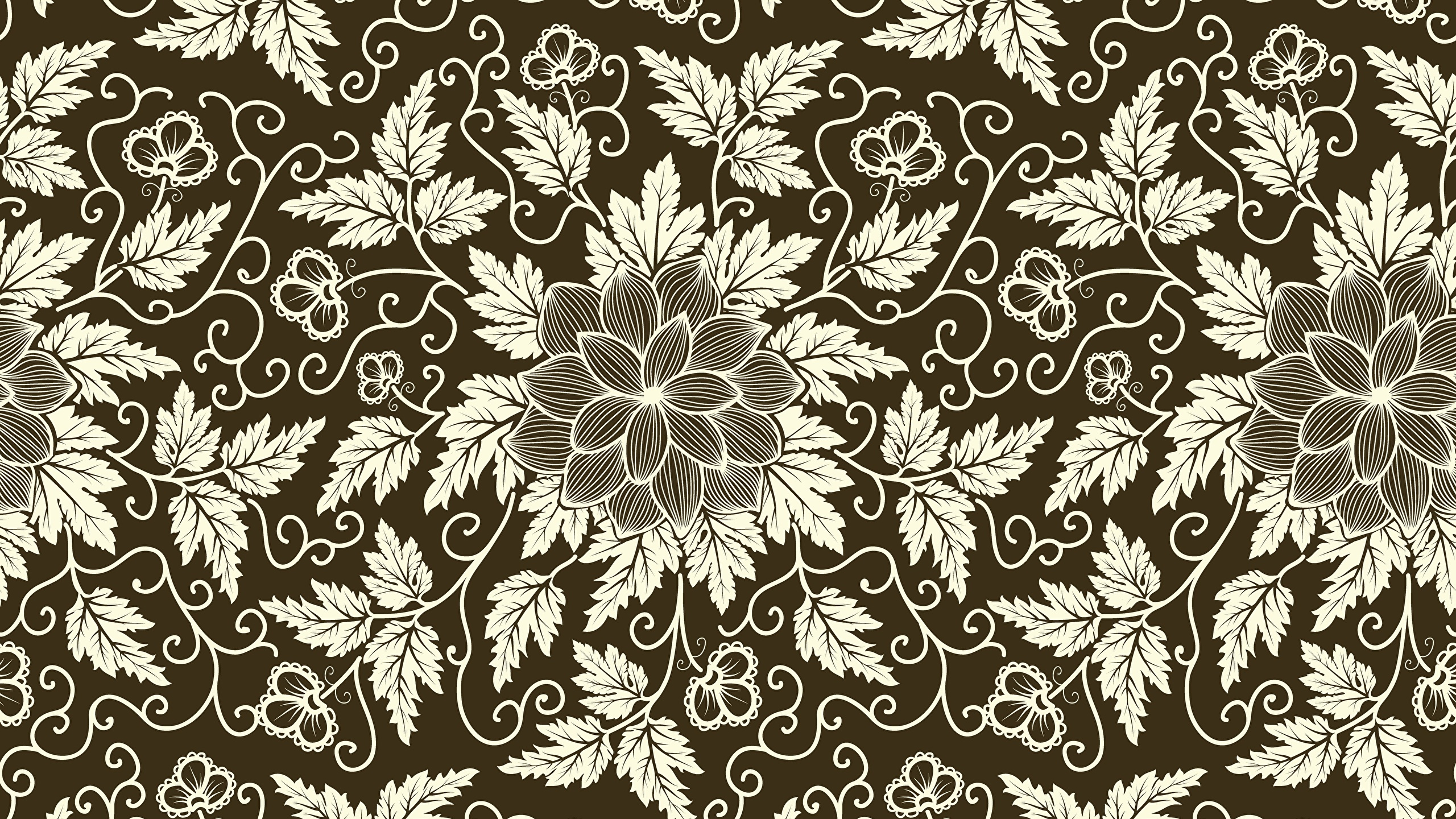 Textile Floral Noir et Blanc. Wallpaper in 2560x1440 Resolution